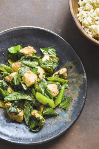 Serving piles of basil by the fistful